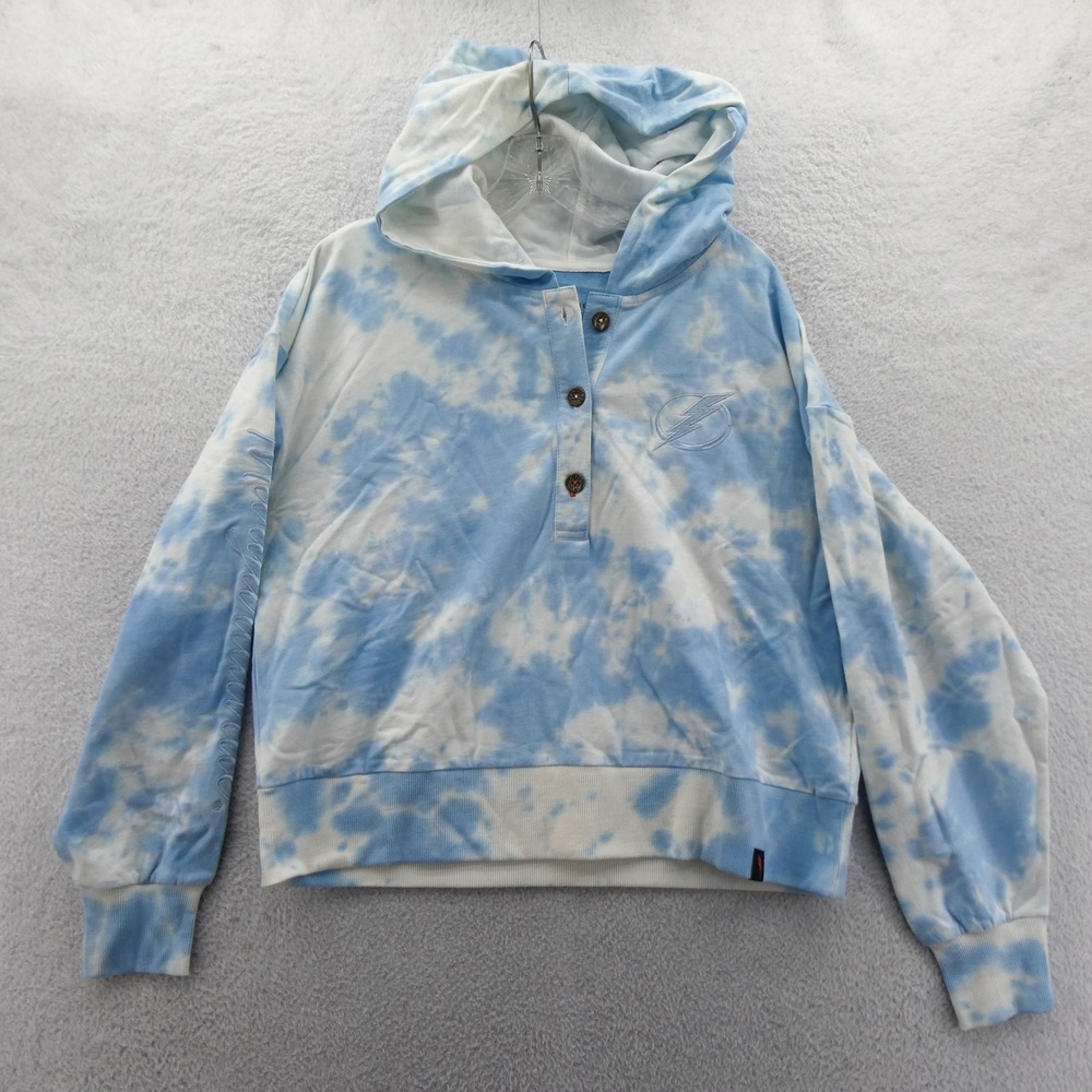 Margaritaville Hoodie Women Medium Island Reserve Blue Tie Dye‎ Henley Vintage